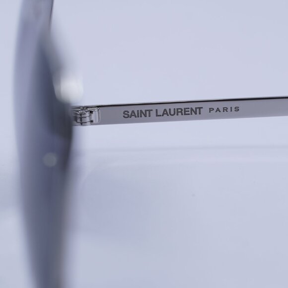 Saint Laurent SL690DUST 002 Sunglasses Silver Aviator Frame, Grey Lenses - Picture 8 of 10